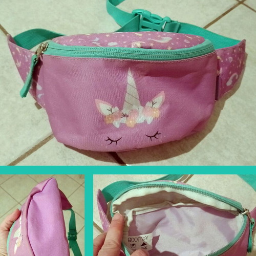 Girls' bag set with shoulder, fabric, knitted, plush, and unicorn waist bags