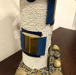 Handmade windmill used, height 53cm, width 43cm