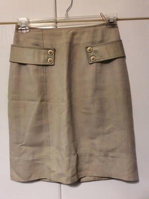Beige linen-look pencil skirt like new