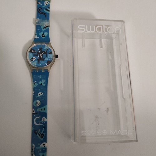 Swatch Vintage 1995 Swiss Musical Faces Running Man Unisex Watch like new