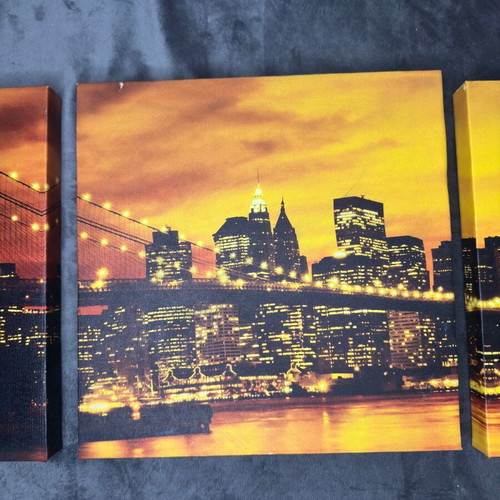 Triptych Canvas Brooklyn Bridge New York like new