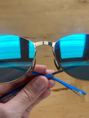 Byblos sunglasses used with metal frame and blue mirror lenses