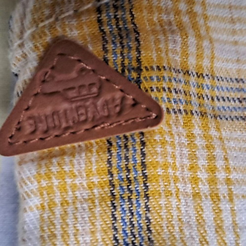 Mothercare toddler shirt used, long sleeve, yellow and blue plaid, 18-24 months