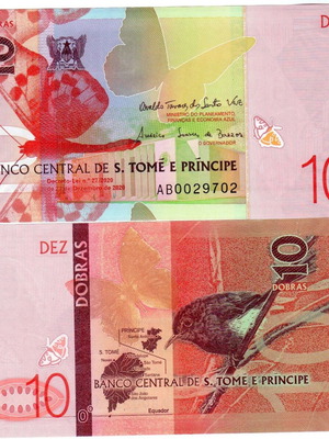 Σάο Τομέ και Πρίνσιπε χαρτονόμισμα 10 dobra, 2021 UNC