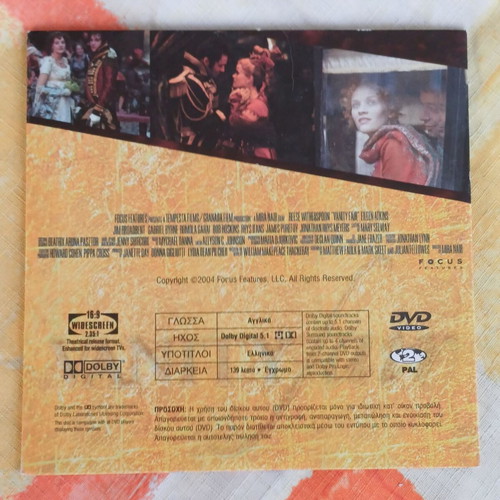 Vanity Fair DVD new, historical romantic drama with subtitles