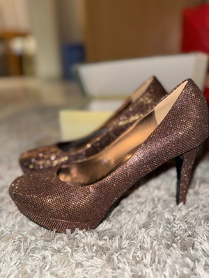 Glitter platform high heels bronze copper by Viadante new