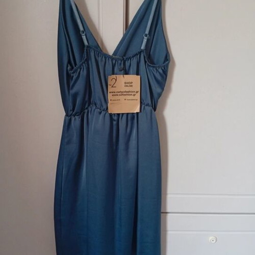 Short satin dress, blue and grey, size S