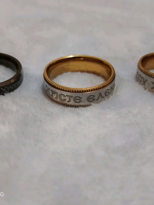 Set of 3 steel rings with Jesus' blessing new