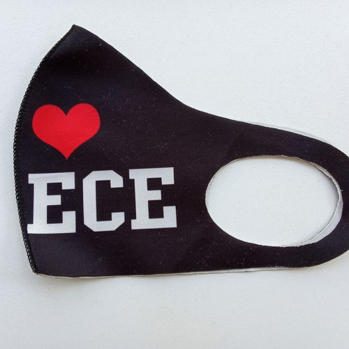 Fabric protection mask like new, washable, I ❤ Greece black