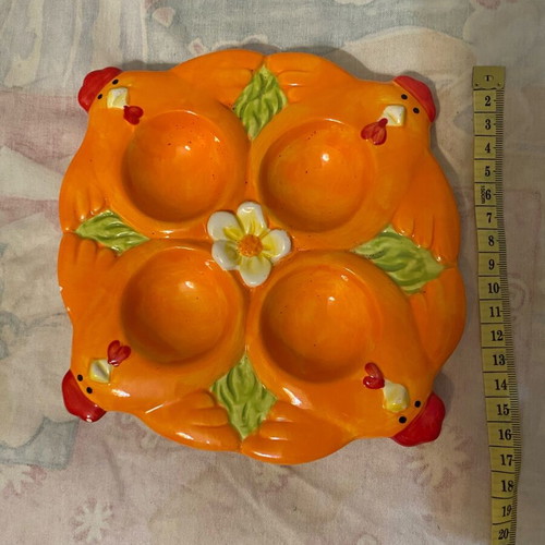 Easter ceramic decoration with four egg holders new