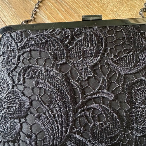 Eternel lace clutch crossbody bag worn once, black
