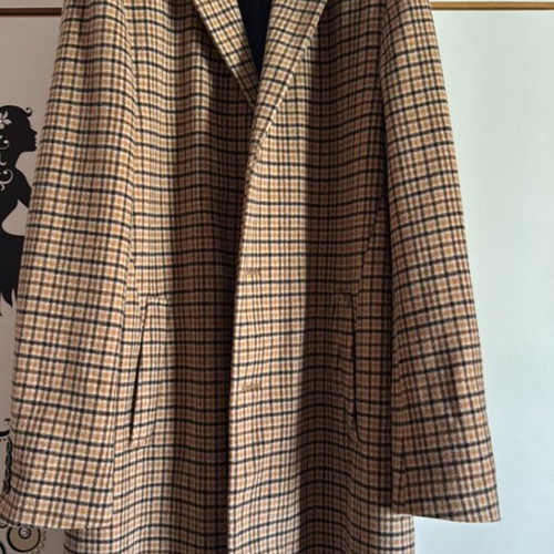 Tommy Hilfiger checked coat beige and brown, like new, 30% wool