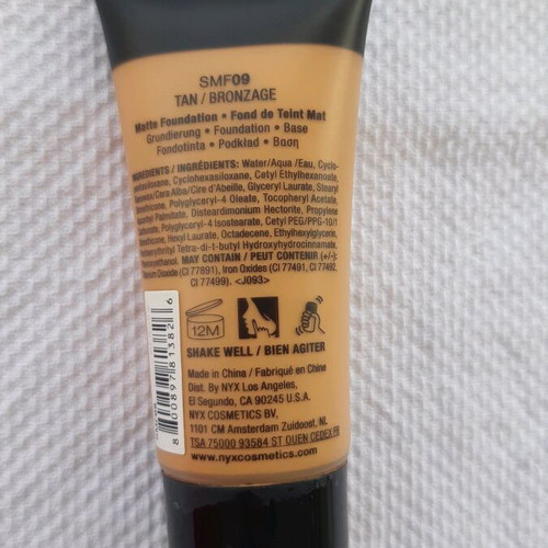 Nyx foundation used, shade TAN, liquid matte