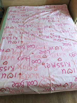 Single duvet cover like new, 100% cotton, pink shades