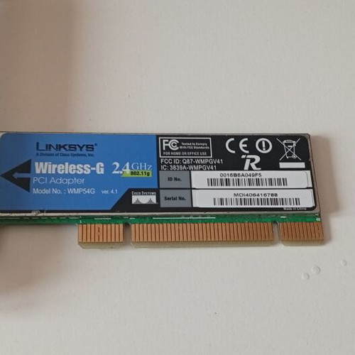 Linksys Wireless-G PCI Adapter 2.4GHz like new