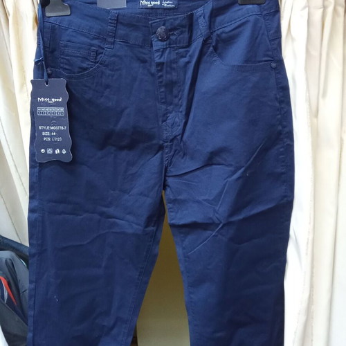 Miss Good MG3778-7 women's capri new blue cotton