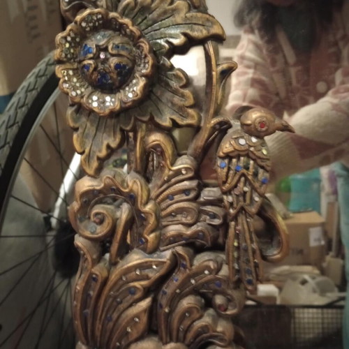 Carved wooden mirror from Thailand like new