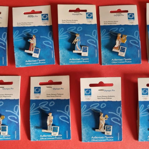 Olympic pins Athens 2004 Muses new, set of 9