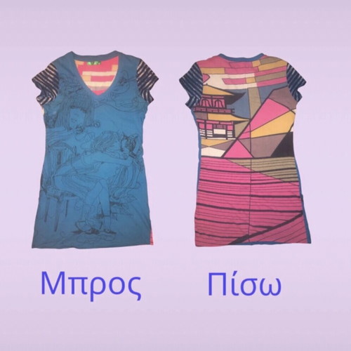 Yes Miss multicolor blouse dress used, different colors front and back