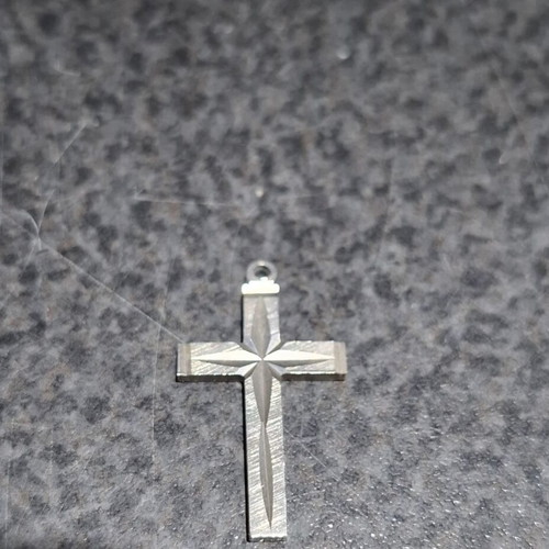 Silver Cross Pendant 950 with Embossed Star like new
