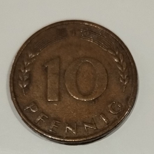 10 pfennig coin of Germany from 1950 like new
