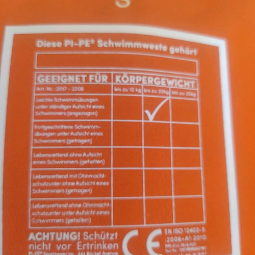 Life Vest for 2 to 3 Years Old Like New, Foam Material