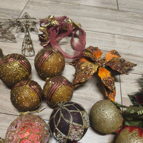 Christmas ornaments used in golden shades