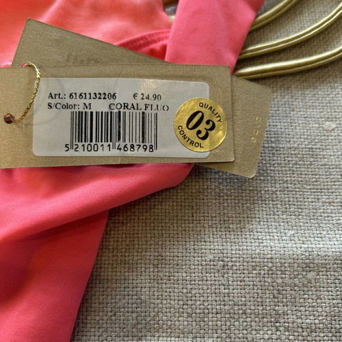 MED Swim Bottom New Neon Pink and Gold Size M