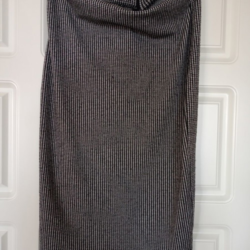 Black and white checkered midi elastic skirt Pink Woman used, size L