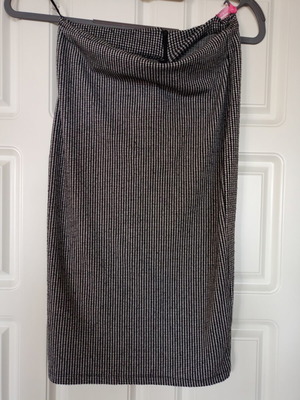 Black and white checkered midi elastic skirt Pink Woman used, size L