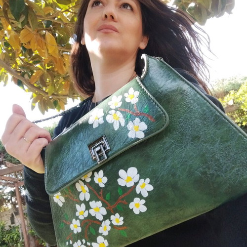 Shoulder bag hand-painted, new, unique piece