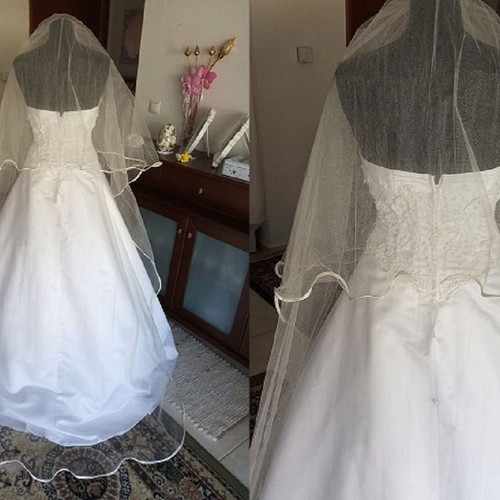 Wedding veil beige new, 2 meters