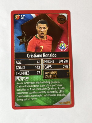 Cristiano Ronaldo Top Trumps World Football Stars Gold Foil Card