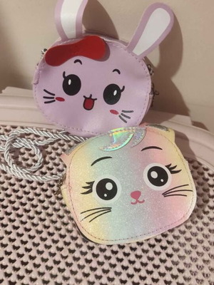 Shoulder bags new, cat and bunny design, set of 2 pieces