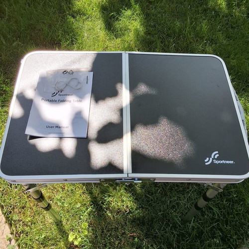 Sportneer Folding Camping Table new, adjustable height, aluminum