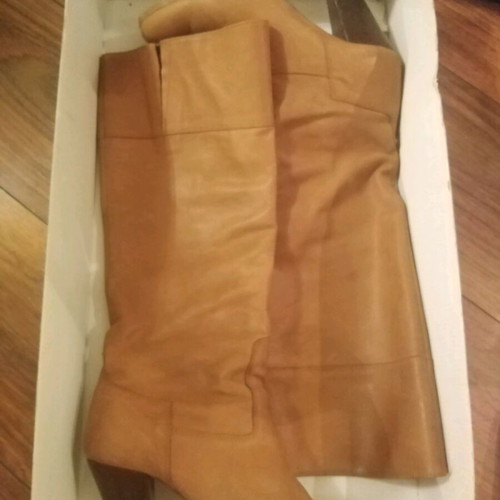 Camel leather boots used with lug sole and 7cm heel size 39