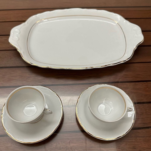 Hutschenreuther Baronesse Gold coffee/tea set new, porcelain with gold detail