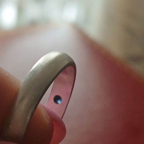 Silver 959 ring with genuine small sapphire, like new