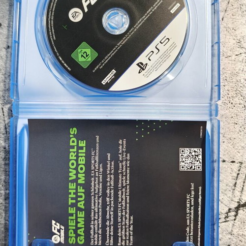 PS5 FC24 game used with disc, case, and manual