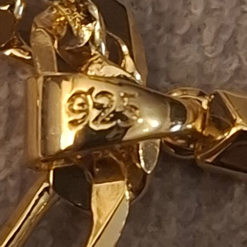 Cross Silver 925 gold plated 18K new, 21g, 60.9cm chain