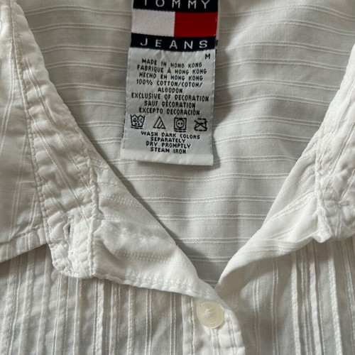 TOMMY HILFIGER, No M, white, long sleeve, used, women's.