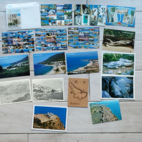 Greek island postcards 1990s like new, pack of 17