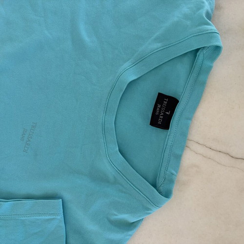 Trussardi Jeans Aqua Turquoise Cotton T-Shirt