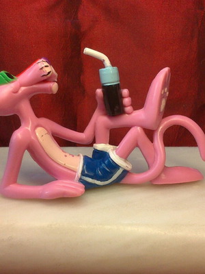 Pink Panther figure like new, on vacation