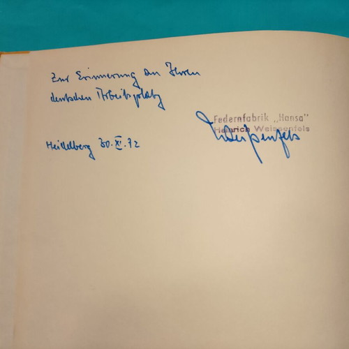 Συλλεκτικό βιβλίο Heidelberg 1950-60 με αφιέρωση Έλληνα εργάτη