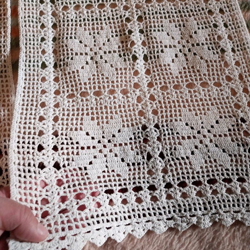 Crochet handiwork like new, 4 handmade curtain pieces