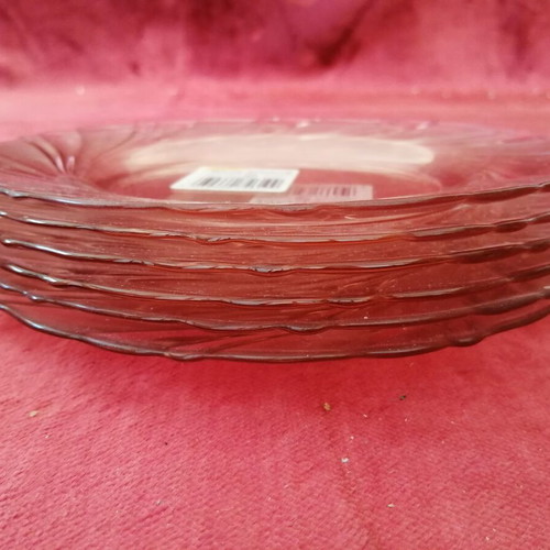 Vereco France red plates set of 12 new from 1990
