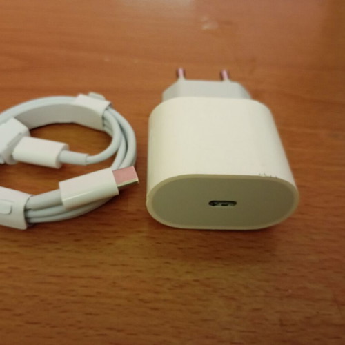 Apple charger with USB-C adapter and original cable