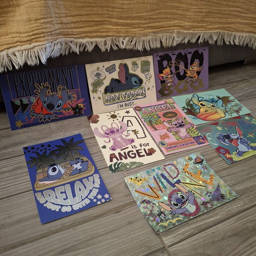 Disney Lilo & Stitch Angel set of 9 collectible mini art prints new