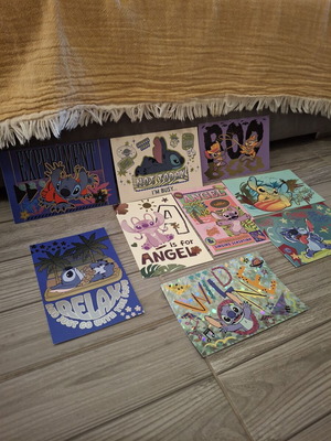 Disney Lilo & Stitch Angel set of 9 collectible mini art prints new
